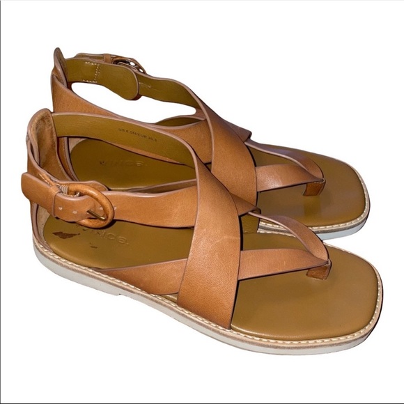 Vince Morris Tan LE Strappy Gladiator Sandals Size 6.5 36.5 - Picture 13 of 16